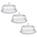 Ver imagem 1 de Kit 3 Porta Bolos Tortas Doces 25cm Transparente Glassy com Cúpula Crippa Hotel Padaria