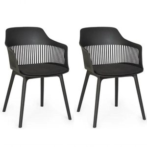 Kit 2 Cadeiras Polipropileno Marcela Montreal Preta Cozinha Jantar