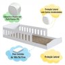 Cama Montessoriana Infantil Solteiro Proteção Lateral Branco Encanto Completa Móveis - 2
