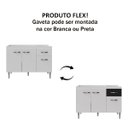 Ver imagem 3 de Balcao para Pia 3 Portas 1 Gaveta 120 cm Lorena AJL:Branco Preto Flex
