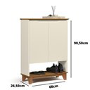 Ver imagem 3 de Sapateira Retrô Pés em Madeira para Hall Flow de Entrada com 2 Prateleiras