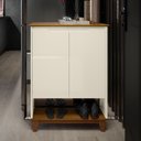 Ver imagem 1 de Sapateira Retrô Pés em Madeira para Hall Flow de Entrada com 2 Prateleiras