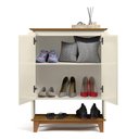 Ver imagem 2 de Sapateira Retrô Pés em Madeira para Hall Flow de Entrada com 2 Prateleiras