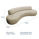 Ver imagem 3 de Sofá Orgânico 03 Lugares Sala Estar Celeste 160cm Bouclé Bege