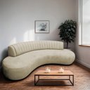 Ver imagem 1 de Sofá Orgânico 03 Lugares Sala Estar Celeste 160cm Bouclé Bege