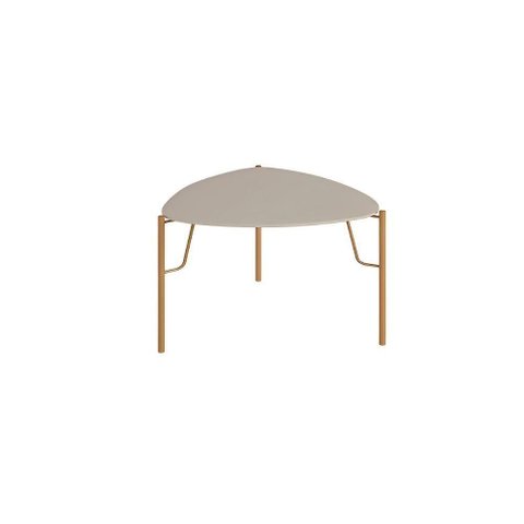 Mesa Lateral Bend Triangular MDF Metal 54cm Grigio com Dourado