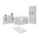 Ver imagem 1 de Quarto de Bebê Completo C/berço Americano 3 em 1 Colchão Ternura Multimóveis Mp4675 Branco/off