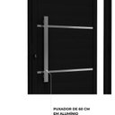 Ver imagem 5 de Porta de Alumínio de Giro Lambri 215cm x 95cm Puxador de 60 cm com Friso e Visor Lucasa Ideale Preto