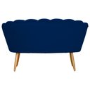 Ver imagem 3 de Namoradeira Poltrona Decorativa Pétala Pé Palito Suede Azul Marinho - Fm