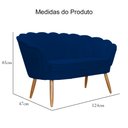 Ver imagem 5 de Namoradeira Poltrona Decorativa Pétala Pé Palito Suede Azul Marinho - Fm