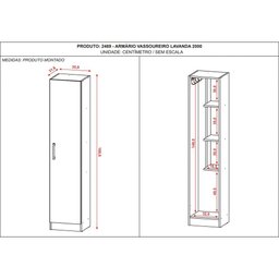 Armario Multiuso 1 Porta Suporte Vassoura Lavanda Kits Paraná Cor:branco White - 3