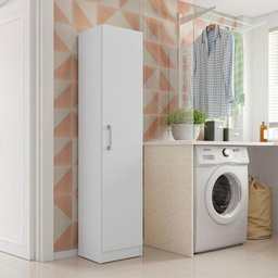 Armario Multiuso 1 Porta Suporte Vassoura Lavanda Kits Paraná Cor:branco White - 4