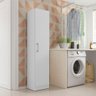 Armario Multiuso 1 Porta Suporte Vassoura Lavanda Kits Paraná Cor:branco White - 4