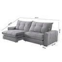 Ver imagem 5 de Sofá Firenze Linho 02 Módulos de 120cm B25cm Meu Sofá Online A230 Linho Cinza