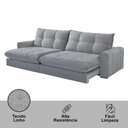 Ver imagem 4 de Sofá Firenze Linho 02 Módulos de 120cm B25cm Meu Sofá Online A230 Linho Cinza
