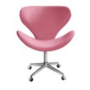 Ver imagem 1 de Poltrona Isis Base Giratória com Rodinhas Cor:Suede Rosa 280