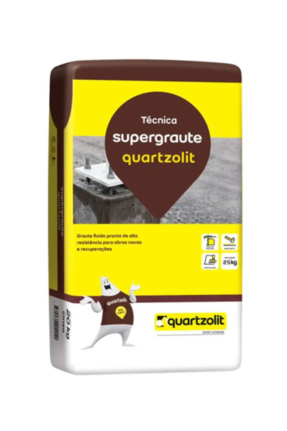 Argamassa Graute Concreto Fluído Supergraute 25kg Quartzolit - 1