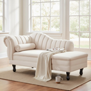 Ver imagem 1 de Recamier Decorativo Divã Amsterdã 187cm Lado Direito Suede Marfim