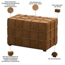 Ver imagem 3 de Puff Decorativo Retangular para Sala Living 70cm Sirah L06 Couro Camel - Lyam Decor