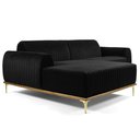 Ver imagem 2 de Sofá 3 Lugares Lisboa D07 com Chaise Esquerda 230cm Veludo Preto - D’Rossi