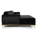 Ver imagem 3 de Sofá 3 Lugares Lisboa D07 com Chaise Esquerda 230cm Veludo Preto - D’Rossi