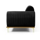 Ver imagem 4 de Sofá 3 Lugares Lisboa D07 com Chaise Esquerda 230cm Veludo Preto - D’Rossi