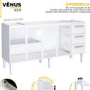 Ver imagem 2 de Balcão para Pia de Cozinha 180cm 4 Portas 3 Gavetas Vênus 