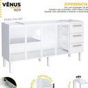 Ver imagem 3 de Balcão para Pia de Cozinha 180cm 4 Portas 3 Gavetas Vênus Yescasa Branco
