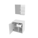 Ver imagem 3 de Kit Lavabo com Gabinete Suspenso, Cuba e Espelho Branco Tecno Mobili
