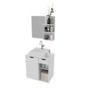 Ver imagem 2 de Kit Lavabo com Gabinete Suspenso, Cuba e Espelho Branco Tecno Mobili