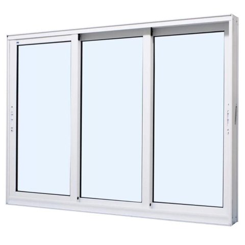 Janela de Correr Alumínio Branco 03 Folhas Maxx - 100x100