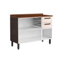 Ver imagem 4 de Gabinete P/ Pia Cozinha Balcão C/ Tampo Estilo 7124 C/ 3 Portas e 2 Gavetas 120cm Cinza/grafite -