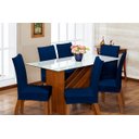 Ver imagem 1 de Kit de Capas de Cadeira Estofada 4 Lugares Mesa de Jantar Protege Muda a Decoração Malha Helanca Lis