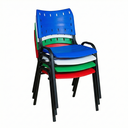 Ver imagem 4 de Cadeira Iso Tubo Oblongo Aço Industrial Empilhavel - Preto