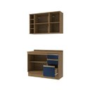 Ver imagem 4 de Armário de Cozinha Compacta Garrafeiro 100% Mdf 120cm Nogueira/azul Profundo Celeste Kappesberg