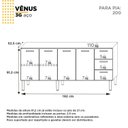 Ver imagem 3 de Balcão para Pia de Cozinha 200cm 4 Portas 3 Gavetas Vênus Yescasa Branco