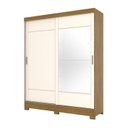 Ver imagem 4 de Guarda Roupa Solteiro 2 Portas 2 Gavetas Istambul Briz Marrom/Nature/Off White
