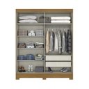 Ver imagem 3 de Guarda Roupa Solteiro 2 Portas 2 Gavetas Istambul Briz Marrom/Nature/Off White