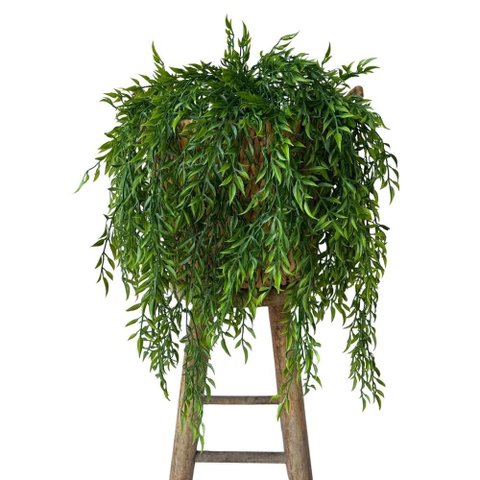 Kit 8 Pendentes de Capim Artificial Premium 75cm Visual Natural para Vasos e Jardins