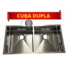 Cuba Dupla Inox 40x40 Moderna para Cozinha com Válvula + Canal Equipado - 4