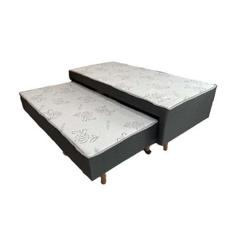 Cama Conjugada Solteiro Compact Plus + Auxiliar 88x188x40
