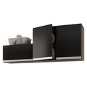 Ver imagem 1 de Kit Área de Serviço e Lavanderia com 02 Armários Aéreo 80cm e 60cm 100% Mdf Preto - Abmaza Lux