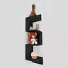 Estante de Canto de Parede Organizar Livros e Revistas Cor Preto Mdf - 3