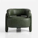 Ver imagem 5 de Poltrona Curva Orgânica Moderna Courino Verde Musgo Linha Premium Sala Quarto Recepção Escritório Pr