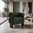 Ver imagem 3 de Poltrona Curva Orgânica Moderna Courino Verde Musgo Linha Premium Sala Quarto Recepção Escritório Pr