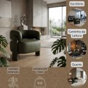 Ver imagem 7 de Poltrona Curva Orgânica Moderna Courino Verde Musgo Linha Premium Sala Quarto Recepção Escritório Pr