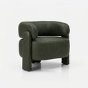 Ver imagem 1 de Poltrona Curva Orgânica Moderna Courino Verde Musgo Linha Premium Sala Quarto Recepção Escritório Pr