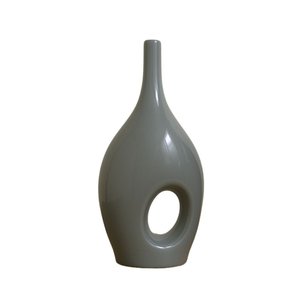 Vaso em Cerâmica Cinza 32x17cm