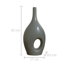 Vaso em Cerâmica Cinza 32x17cm - 3