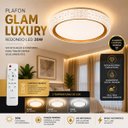 Ver imagem 2 de Plafon Glam Luxury Redondo LED 30W 3000/4000/6500k Autovolt c/ Controle e Memoria